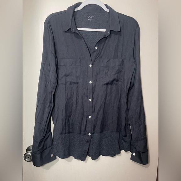 LOFT Dark Gray Long Sleeve Top - Picture 4 of 4
